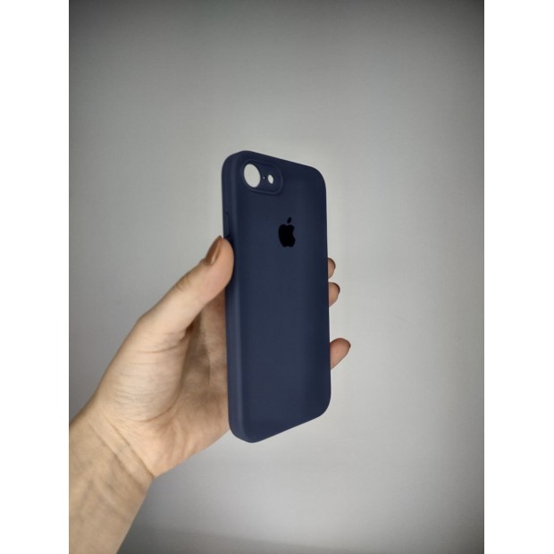 Силіконовий чохол Original Square RoundCam для Apple iPhone 7  /  8  /  SE (09) темно-синій
