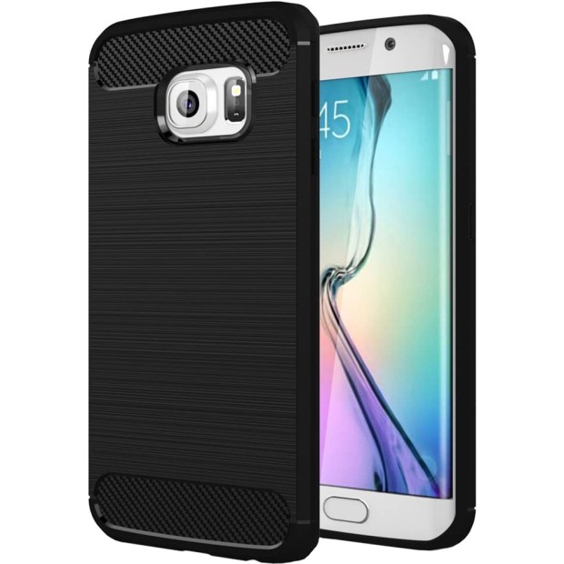 Силикон Polished Carbon Samsung Galaxy S6 Edge (Чёрный)