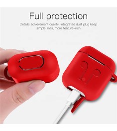 Чохол для навушників Full Silicone Case Apple AirPods (18) Оранжевий