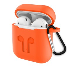 Чохол для навушників Full Silicone Case Apple AirPods (18) Оранжевий
