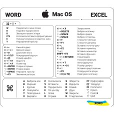 Наклейка с горячими клавишами Word / MacOS / Excel (Прозрачный/Белый) XK-MCR-WMEW