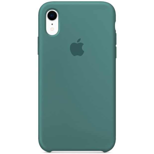 Силіконовий оригінальний чохол Apple iPhone XR (55) Чорно-зелений