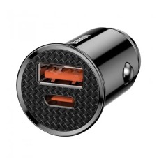 Baseus Circular Plastic 30W 1USB / 1Type-C Car Charger Adapter (Black) CCALL-YS01 Baseus Circular Plastic 30W 1USB / 1Type-C Car Charger Adapter (Black) CCALL-YS01