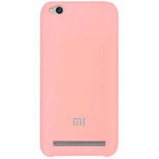 Силіконовий оригінальний чохол з логотипом для Xiaomi Redmi 5a (рожевий)