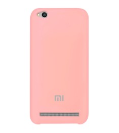 Силіконовий оригінальний чохол з логотипом для Xiaomi Redmi 5a (рожевий)