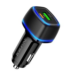 Borofone BZ14A PD 20W + QC 3.0 3A Car Charger Adapter (Black)