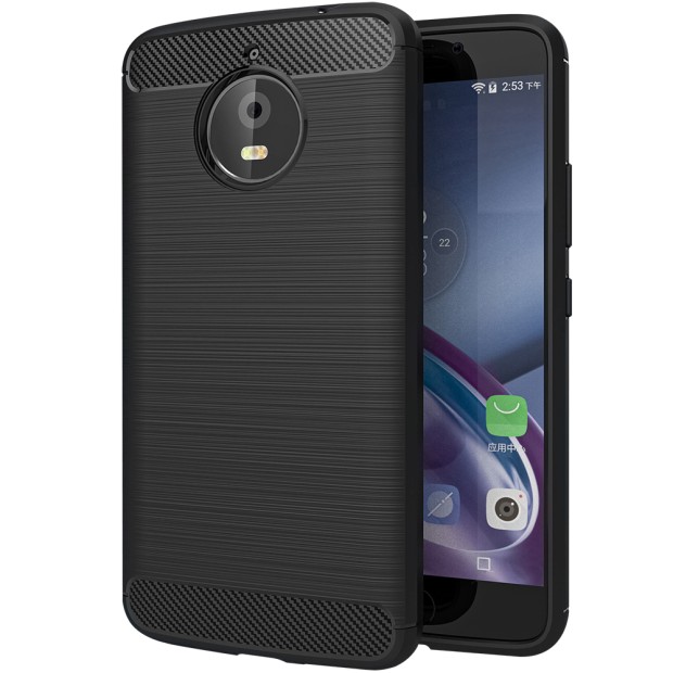Силікон Polished Carbon Motorola E4 (Чорний)
