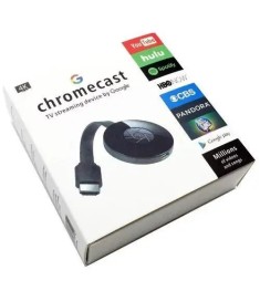 Smart TV приставка Google Chromecast + HDMI- адаптер 4K (Black)