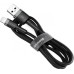 USB-кабель Baseus Cafule 1.5A (2m) (Lightning) (Чёрный/Серый) CALKLF-CG1