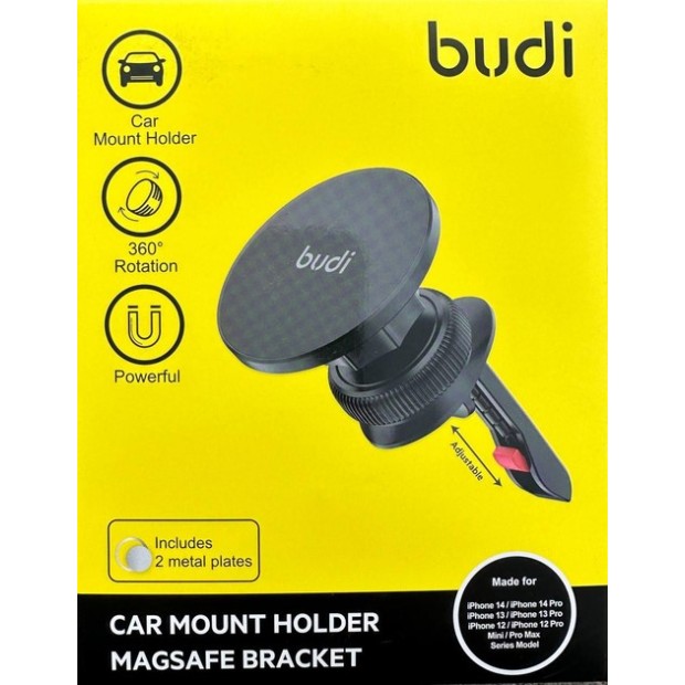 Автотримач Budi Car Mount Holder Magsafe Bracket CM533B (Чорний) U