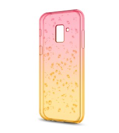 Силикон Rain Gradient Samsung Galaxy A8 (2018) A530 (Розово-желтый)
