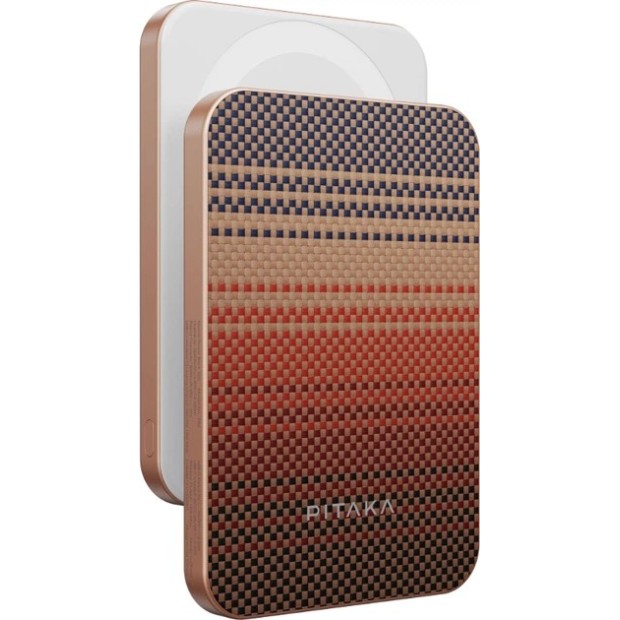 Беспроводной аккумулятор Pitaka Aramid Fiber Magnetic Qi2 5000 mAh (Sunset)