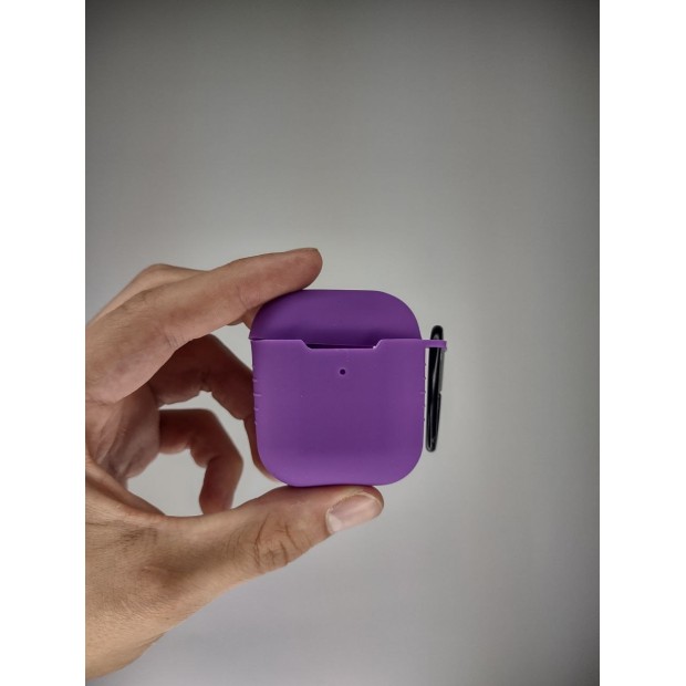 Чохол для навушників Full Silicone Case Apple AirPods 1  /  2 (28) Баклажан