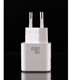 СЗП-адаптер DC CA-F06 GaN 30W (1Type-C) + кабель Type-C - Lightning (Білий) D