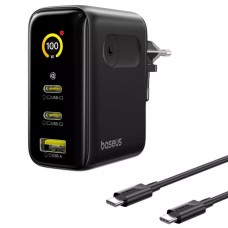 СЗУ-адаптер Baseus PicoGo AE21 100W (2Type-C / 1USB) + кабель Type-C - Type-C (Чёрный) E0121B00