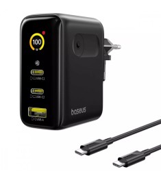 СЗУ-адаптер Baseus PicoGo AE21 100W (2Type-C / 1USB) + кабель Type-C - Type-C (Ч..
