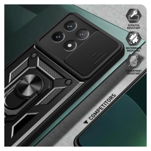 Бронь-чохол Ring Serge Armor Case Xiaomi Poco X6 Pro (ShutCam) (Чорний)