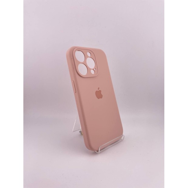 Силіконовий оригінальний чохол RoundCam для Apple iPhone 15 Pro (08) Рожевий пісок