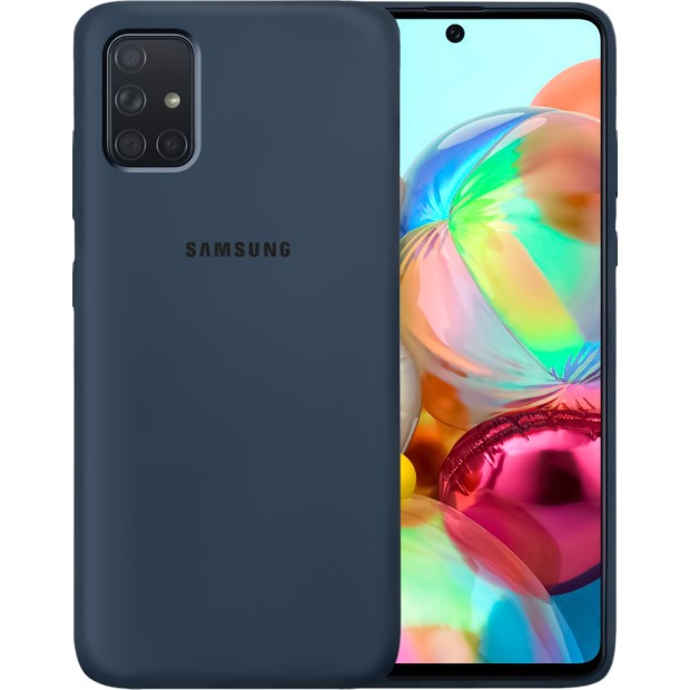 Силіконовий Оригінальний 360 Чохол для Samsung Galaxy A71 (2020) (Темно-синій)
