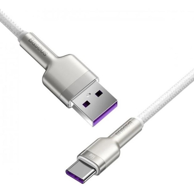 USB-кабель Baseus Cafule Metal Data 66W (1m) (Type-C) (Білий) CAKF000102 USB-кабель Baseus Cafule Metal Data 66W (1m) (Type-C) (Білий) CAKF000102