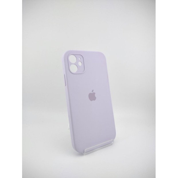 Силіконовий оригінальний квадратний круглий чохол для Apple iPhone 11 (71) Світлий гліцинь