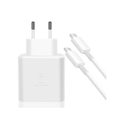 СЗУ-адаптер Samsung EP-TA845XWE 45W (1Type-C) + кабель Type-C - Type-C (White) (Original Assembly) K