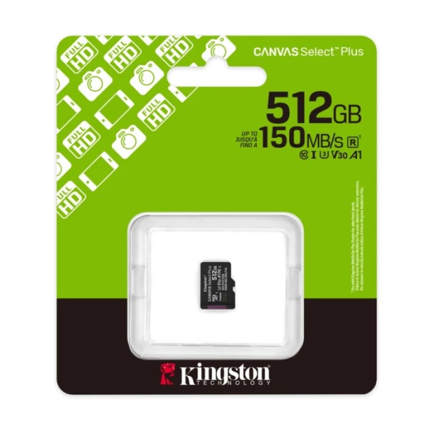 Карта пам'яті Kingston Canvas Select Plus MicroSDXC 512GB (UHS-1) A1 (Клас 10) Карта пам'яті Kingston Canvas Select Plus MicroSDXC 512GB (UHS-1) A1 (Клас 10)
