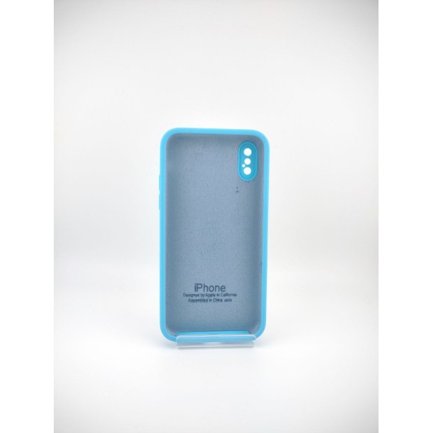 Силіконовий чохол Original Square RoundCam для Apple iPhone X  /  XS (20) Синій