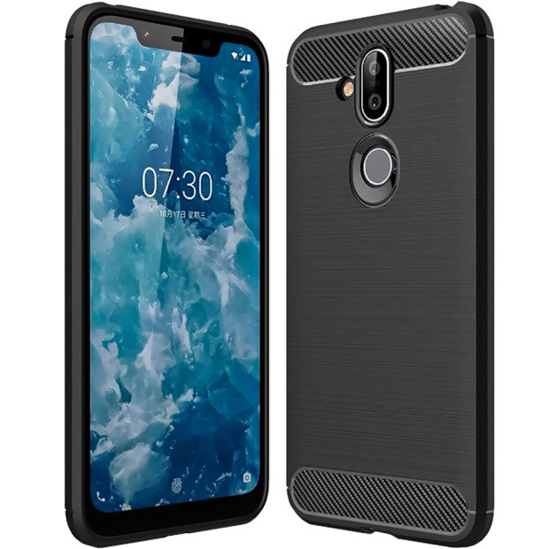 Силікон Polished Carbon для Nokia 7.1 Plus (Чорний)