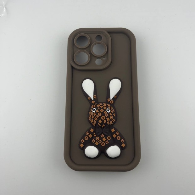 Чохол Pretty Things Case для Apple iPhone 15 Pro (коричневий / зайчик)