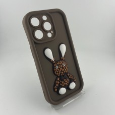 Чохол Pretty Things Case для Apple iPhone 15 Pro (коричневий / зайчик)