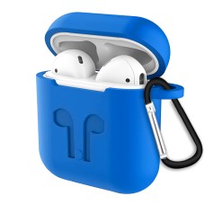 Повний силіконовий футляр для навушників Apple AirPods (12) королівського синього кольору.