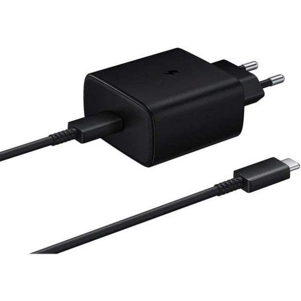 СЗУ-адаптер Samsung 65W Power Adapter Trio (2Type-C/1USB)+кабель Type-C - Type-C (Чёрный)(Original)K
