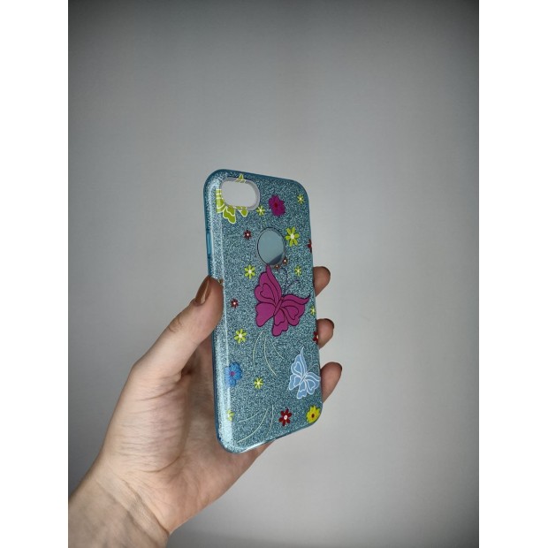 Силикон Glitter Apple iPhone 7 / 8 / SE (2020) (Butterfly)