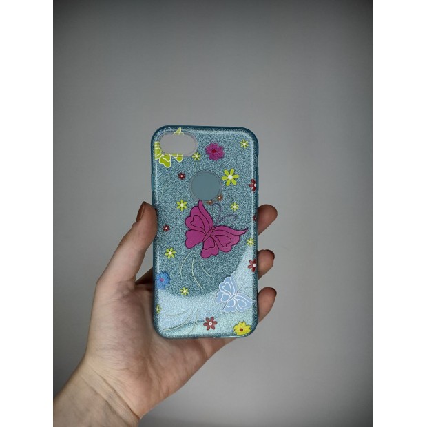 Силикон Glitter Apple iPhone 7 / 8 / SE (2020) (Butterfly)