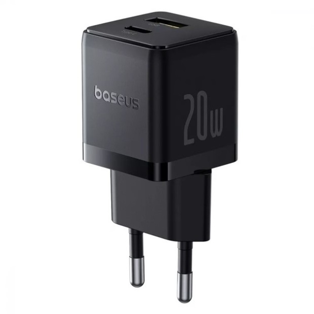 Baseus Palm 20W PD Power Adapter (1 Type-C / 1 USB) + Type-C to Type-C Cable (Black) P10111608113-01