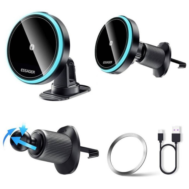 Автодержатель Essager Element MagSafe (Black) EZJCX-YS01-Z