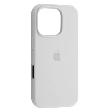 Силіконовий оригінальний чохол круглої форми для Apple iPhone 16 Pro (06) білий.