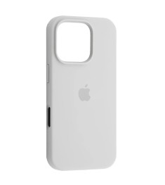 Силіконовий оригінальний чохол круглої форми для Apple iPhone 16 Pro (06) білий...