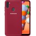 Силіконовий чохол Original 360 Case Logo для Samsung Galaxy M11  /  A11 (2020) (Полуничний)