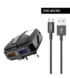 Зарядний пристрій MOXOM HC-46 + MicroUSB-кабель (Чорний)
