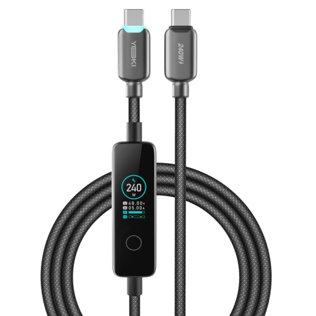 USB-кабель YOKI Monitor YK-CAMO924L2 240W (Type-C to Type-C) 2m (Чёрный) USB-кабель YOKI Monitor YK-CAMO924L2 240W (Type-C to Type-C) 2m (Чёрный)