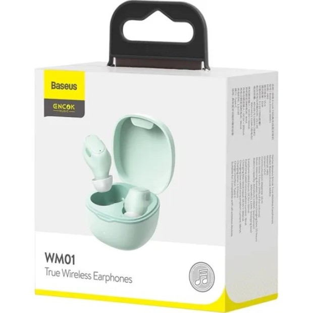 Безпровідні навушники-гарнітура вакуумні Baseus Bowie Encok WM01 (Зелені).