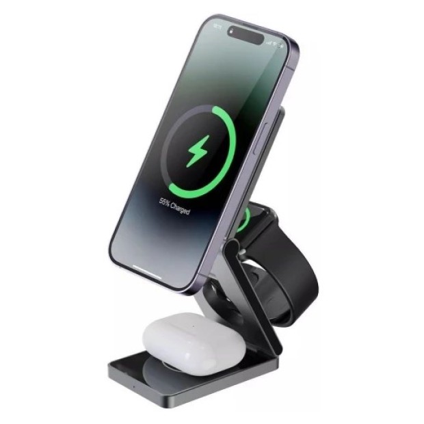 Бездротовий зарядний пристрій Proove Titan Volt 3в1 (Сірий)