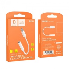 Переходник Denmen DU01 Type-C to AUX 3.5mm Audio Converter (Белый)