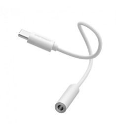 Адаптер Denmen DU01 Type-C на AUX 3.5 мм аудіо конвертер (білий)