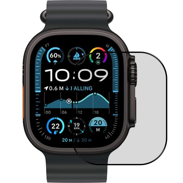 Скло 5D UV клей Apple Watch 49 мм (прозоре)