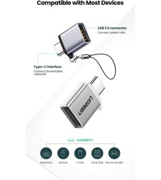 OTG-перехідник UGREEN US270 (Type-C - USB3.0) (Космічний сірий)