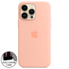 Силіконовий оригінальний чохол круглої форми для Apple iPhone 14 Pro Max (Грейпфрут)