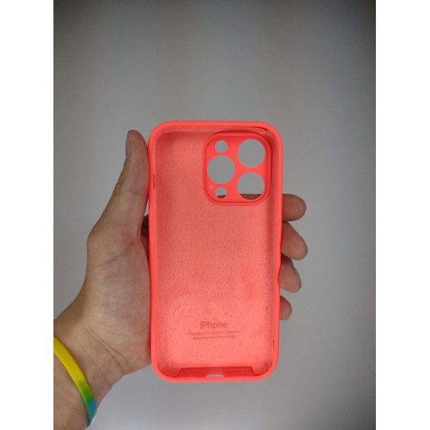 Силіконовий оригінальний чохол RoundCam для Apple iPhone 14 Pro (50) Кораловий.